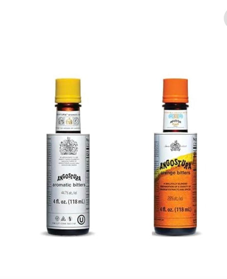 Kingston: Angostura Bitters Original and Orange Bitters (Combo- Pack) - 4oz Bottles, Aromatic and Citrus Infused. Bundled in Kingston safe packaging