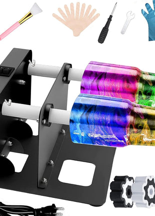 Creative Cuptisserie Cup Turner Double Tumbler Steel Frame Cup Spinner Machine for Drying Epoxy Resin DIY Rotisserie Motor Rotator Kit to Personalize Tumbler Crafts at Home Update