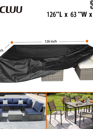 Patio Furniture Set Cover Outdoor Sectional Sofa Set Covers Outdoor Table and Chair Set Covers Water Resistant Large 315cm L x 160 cm W x 74 cm H