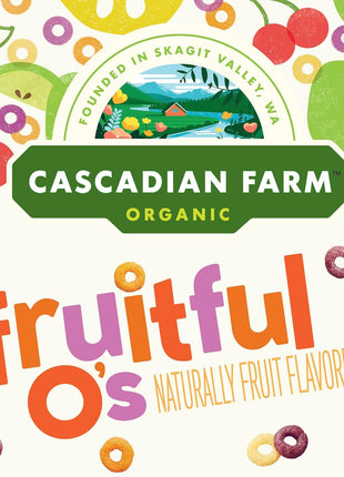 Cascadian Farm Organic Fruitful O's Breakfast Cereal, Gluten Free, Made With Whole Grain, 10.2 oz