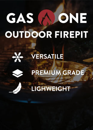 Gas One 22 in Outdoor– Wood Burning Fire Pit with Mesh Lid and Fire Picker – Durable Alloy Steel Fire Pits for Outside – Small Fire Pit for Backyard, Porch, Deck, Camping, BBQ