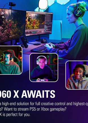 Elgato HD60 X - Stream and Record in 1080p60 HDR10 or 4K30 with Ultra-low Latency on PS5|Pro, PS4|Pro, Xbox Series X/S, Xbox One X|S, Nintendo Switch 2, in OBS and More, Works with PC and Mac