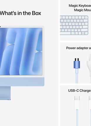 Apple 2024 iMac All-in-One Desktop Computer with M4 chip with 8-core CPU and 8-core GPU: Built for Apple Intelligence, 24-inch Retina Display, 16GB Unified Memory, 256GB SSD Storage; Blue
