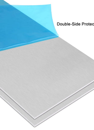 2Pack 6061 T651 Aluminum Sheet Metal 6 x 12 x 1/8 (0.125) Inch Flat Plain Aluminum Plate Covered with Protective Film, Heat Treatable Rectangle 3MM Aluminum Metal Plate for Crafting, lndustry