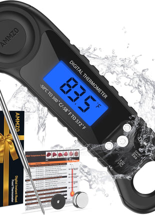 AMMZO Meat Thermometer Digital, Instant Read Food Thermometer for Cooking, Grilling, Baking, Frying & Candy Making, Essentials Kitchen Gadgets Accessory, Gifts for Men Women Dad Mom Birthday