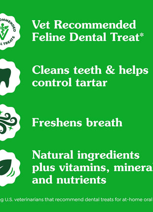 Greenies Feline Adult Dental Cat Treats, Oven Roasted Chicken Flavor, 9.75 oz. Tub