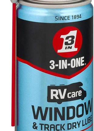 3-IN-ONE RVcare Window & Track Dry Lube with SMART STRAW SPRAYS 2 WAYS, 10 OZ