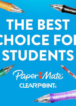 Paper Mate Clearpoint Mechanical Pencils, 0.7mm HB #2 Pencil Lead, 2 Pencils, Assorted Barrel Colors, 10 Count - Back to School,Teacher Supplies, Drawing, Sketching