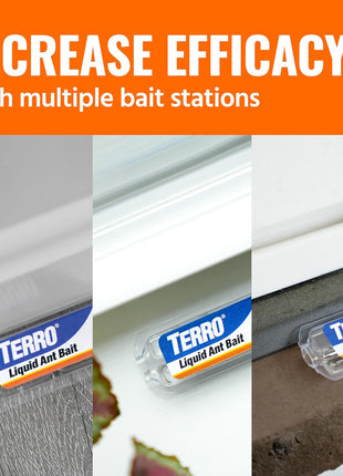 Terro, Ant Killer Bait Stations T300B - Liquid Bait to Eliminate Ants - Bait System - Stations for Effective Indoor Ant Control, 12 Count | Borax Formula, Kills the Queen & the Entire Colony, Liquid Ant Baits Indoor, Kills Household Ants, Indoor Use