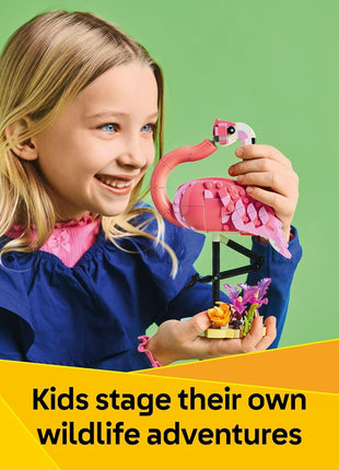LEGO Creator 3 in 1 Wild Animals: Pink Flamingo Animal Building Toy - Playset with 3 Build Options, Pink Flamingo, Cockatoo, or Axolotl - Learning Toy for Kids, Ages 8+ - 31170