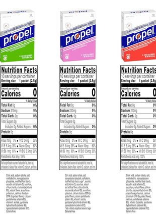 Propel Electrolyte Enhanced Water Drink Mix Powder Packets, Kiwi Strawberry Variety Pack, Zero Calorie & Zero Sugar Hydration with Electrolytes and Vitamins C & E (30 Packets)