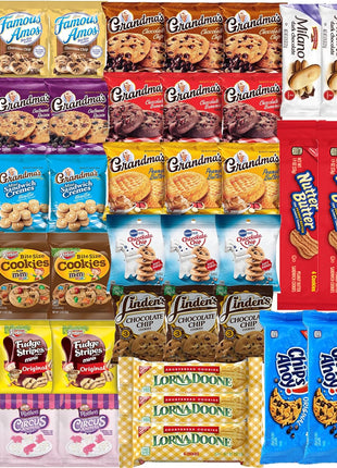 Cookies Individually Wrapped Variety Pack - Cookies Bulk Assortment Care Package Sampler Gift Box (45 Count)