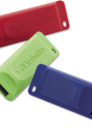 Verbatim 32GB Store 'n' Go USB Flash Drive - PC/Mac Compatible - 3pk - Red, Blue, Green 99811