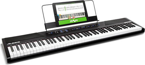 Alesis Recital ? 88 Key Digital Piano Keyboard with Semi Weighted Keys, 2x20W Speakers, 5 Voices, Split, Layer and Lesson Mode, Fx and Piano Lessons