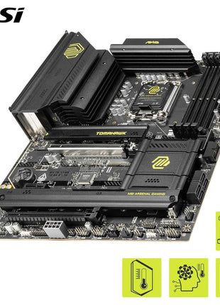 MSI MAG B860 Tomahawk WiFi Motherboard, ATX - Supports Intel Core Ultra Processors (Series 2), LGA 1851 - DDR5 Memory Boost 9200+ MT/s OC, 1 x PCIe 5.0 x16, 1 x M.2 Gen5, 5G LAN, Wi-Fi 7