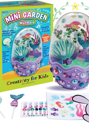 Creativity for Kids Mini Garden: Mermaid Terrarium Kit - Mermaid Gifts for Girls, Crafts and Toys, Stocking Stuffers for Kids (Ages 6+)