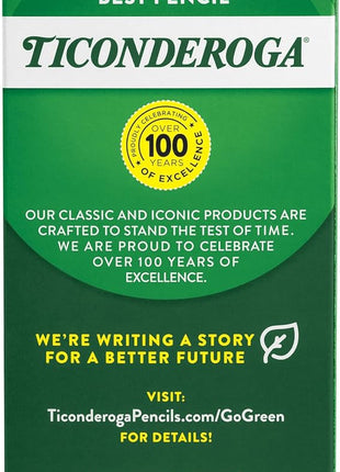 Ticonderoga Wood-Cased Pencils, Pre-Sharpened, #2 HB Soft, Yellow, 30 Count