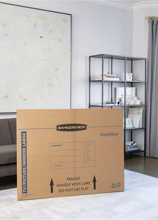 Bankers Box 4-Pack Large TV/Picture/Mirror Moving Boxes | Protect TVs, mirrors, and framed art with rigid moving boxes sized for flat, fragile items.