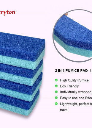 Maryton Foot Pumice Stone for Feet Hard Skin Callus Remover and Scrubber (Pack of 4) (Blue)