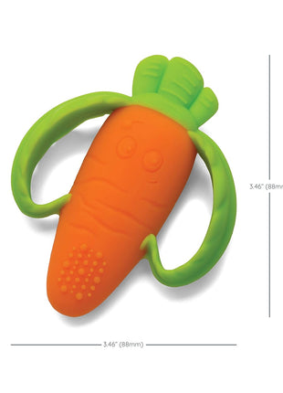 Infantino Lil' Nibbles Textured Silicone Teether, BPA-Free Baby Teething Toy, Soft, Easy to Hold, Sensory Stimulation for Infants, Carrot