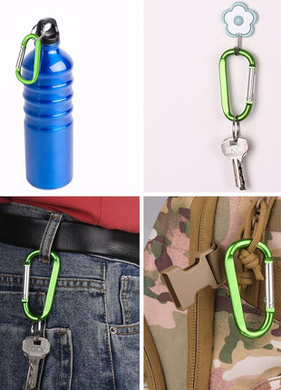 CampTek Carabiner Caribeaner Clip,3 inch Large Aluminum D Ring Shape Carabeaner with Keyring Keychain Hook