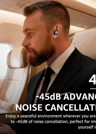 TOZO NC9 Hybrid Active Noise Cancelling Wireless Earbuds, 6 Mics ENC Clear Call, IPX8 Waterproof, in Ear Bluetooth 5.3 Headphones Stereo Bass Ear Buds 59H Playtime with LED Display 32 EQs via APP