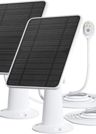 Solar Panel Charger Compatible with Arlo Pro 5S/Pro 4/Pro 3/Pro 3 Floodlight/Ultra/Ultra 2 Camera, 6V 4.5W Solar Panels Charging IP65 Weatherproof w/ 9.8ft Charging Cable Adjustable Wall Mount, 2 Pack