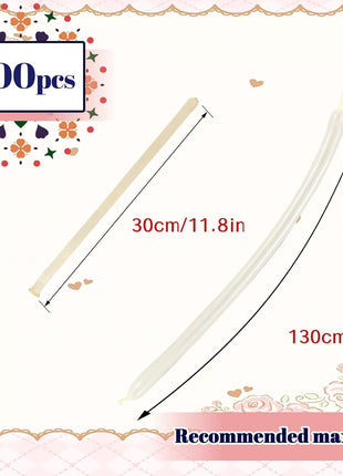 260 Balloons Clear Long Balloons 100 Pack Twisting Animal Balloon Thickening Latex Transparent Modeling Long Magic Balloons for Animal Model Weddings Birthdays Festival Party Decorations
