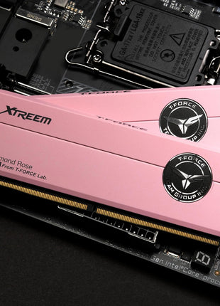 TEAMGROUP T-Force XTREEM DDR5 Ram 48GB (2x24GB) 7600MHz PC5-60800 CL36 M-DIE Desktop Memory Module Ram for Intel XMP 3.0 & AMD Expo Compatible Pink FFPD548G7600HC36EDC01