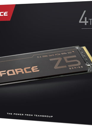 TEAMGROUP T-Force Z540 4TB Gen5x4 DRAM SLC Cache 3D TLC NAND NVMe Phison E26 PCIe M.2 2280 Gaming SSD with Ultra-Thin Graphene Heat Spreader Read/Write 12400/11800 MB/s TM8FF1004T0C129