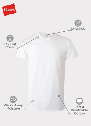 Hanes Men's Undershirt Packs, Stay-Tucked Soft Cotton Undershirts, Best Undershirts for Men, White/Black/Asstd Multipacks