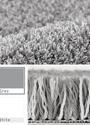 Yimobra Bathroom Rugs Non Slip Washable, Ultra Soft and Water Absorbent Bath Mats, Fluffy Shower Mat Outside, Plush Matts for Bathroom Floor/Sink, 24X17, Home Decor Accessories, Light Gray and White