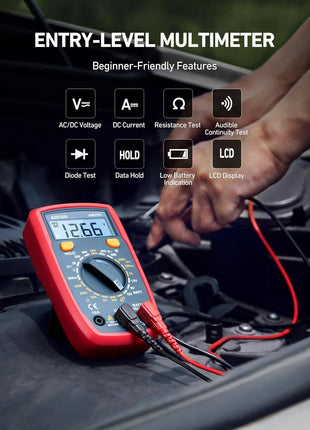 AstroAI Digital Multimeter Tester 2000 Counts with DC AC Voltmeter and Ohm Volt Amp Meter; Measures Voltage, Current, Resistance, Continuity and Diode, Blue