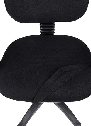 Smiry Office Computer Chair Seat Covers for Desk, Anti-dust Protector | Stretch Jacquard Removable Washable Desk Chair Seat Cushion Protectors, Black