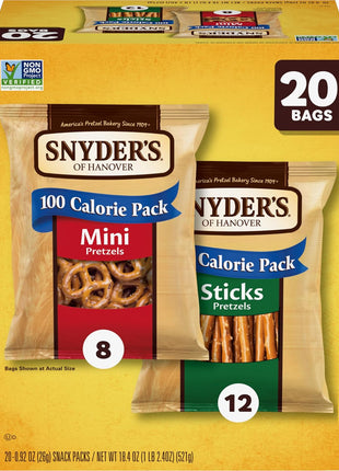 Snyder's of Hanover Variety Pack Pretzels, 20 Count 0.92 Oz