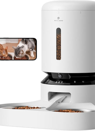 PETLIBRO Automatic Cat Feeder with Camera for Two Cats, 1080P HD Video with Night Vision, 5G WiFi Pet Feeder with Phone APP Control, 2-Way Audio for Cat & Dog, Low Food & Motion & Sound Alerts