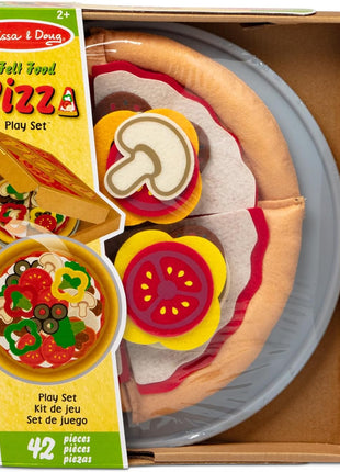 Melissa & Doug Felt Food Mix And Match Pizza Play Food Set - 42 Pieces Felt Pizza Play Set For Kids Kitchen, Pretend Toy For Toddlers And Kids Ages 2+
