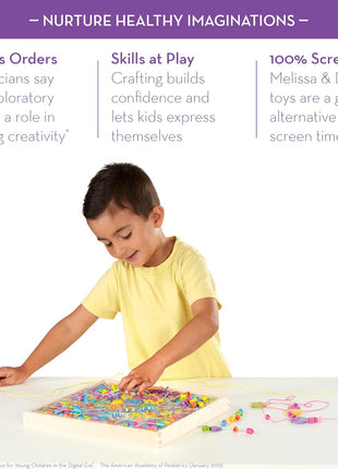 Melissa & Doug Created by Me! Bead Bouquet Deluxe Wooden Bead Set with 220+ Beads for Jewelry-Making Kits for Kids 4+ - FSC Certified
