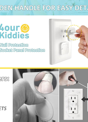 4our Kiddies Baby-Proof Outlet Covers(60 Pack) - Child Safety Electric Plug Protectors to Prevent Power Shock
