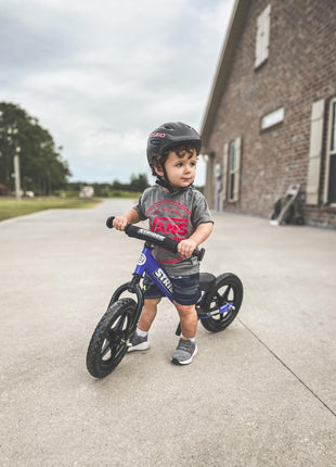 Strider 12 Sport, No Pedal Balance Bike for Kids Ages 1–4 Years, Blue | No-Pedal Balance Bike for Toddlers, Safety Pad, Adjustable Seat and Handlebars, Lightweight Frame, Never-Flat Tires