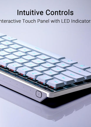 ASUS ROG Falchion RX Low Profile Wireless Gaming Keyboard 65% Compact TKL, Tri-Mode Connectivity, ROG RX Blue Optical Switches, RGB, Touch Panel, Keyboard Cover, PC/Mac Support - White
