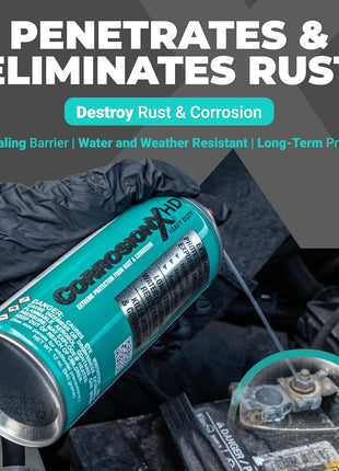 CorrosionX Heavy Duty Anti Rust Spray, Dripless Self-Healing Corrosion Inhibitor with Waterproof Barrier for Marine, Agricultural & Industrial Equipment in Harsh, Saltwater Environments, 12oz Aerosol
