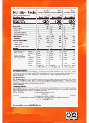 Goldfish Crackers Big Smiles Variety Pack with Cheddar, Colors, and Pretzels, Snack Packs, 30 Ct