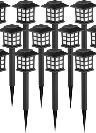 GIGALUMI Solar Outdoor Lights,12 Pack LED Solar Lights Outdoor Waterproof, Solar Walkway Lights Maintain 10 Hours of Lighting for Your Garden, Landscape, Path, Yard, Patio, Driveway