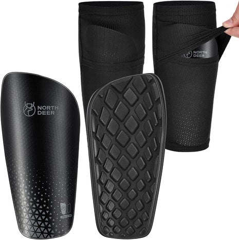 Northdeer Soccer Shin Guards for Kids Adults | Sleeves with Optimized Insert Pocket Protective Soccer for Boys Girls Men