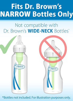 Dr. Brown's Natural Flow Level 2 Narrow Baby Bottle Silicone Nipple, Medium Flow, 3m+, 100% Silicone Bottle Nipple, 6 Count