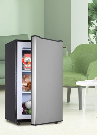Maine Upright Freezer 3.6 Cu.Ft Mini Freezer with Reversible Stainless Steel Door Freestanding Compact Freezer with 3 Adjustable Thermostat, Small Freezer for Apartment Dorm (Silver)