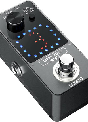 LEKATO Looper Pedal,Guitar Looper Pedal for Electric Guitar&Bass Loop Pedal with SYNC & Tuner Function Triple Effect Guitar Looper with LED Screen Unlimited Overdubs 3 Loops 18 Minutes Record Time