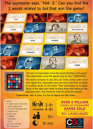 CGE Codenames Board Game (2nd Edition) | The Top Secret Word Association Party Game for Friends & Family Game Nights, 4+ Players
