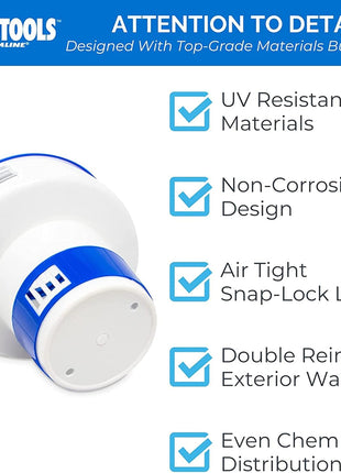 HYDROTOOLS BY SWIMLINE 8725 Large Capacity Pool & Spa Chemical Dispenser | Compatible With Bromine & Chlorine Supports 1-3'' Tablets | Adjustable Control Ring For Customizable Flow Rate
